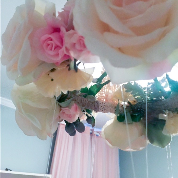 Handmade Silk Boho Floral Mobile Nursery Baby - Picture 7 of 8